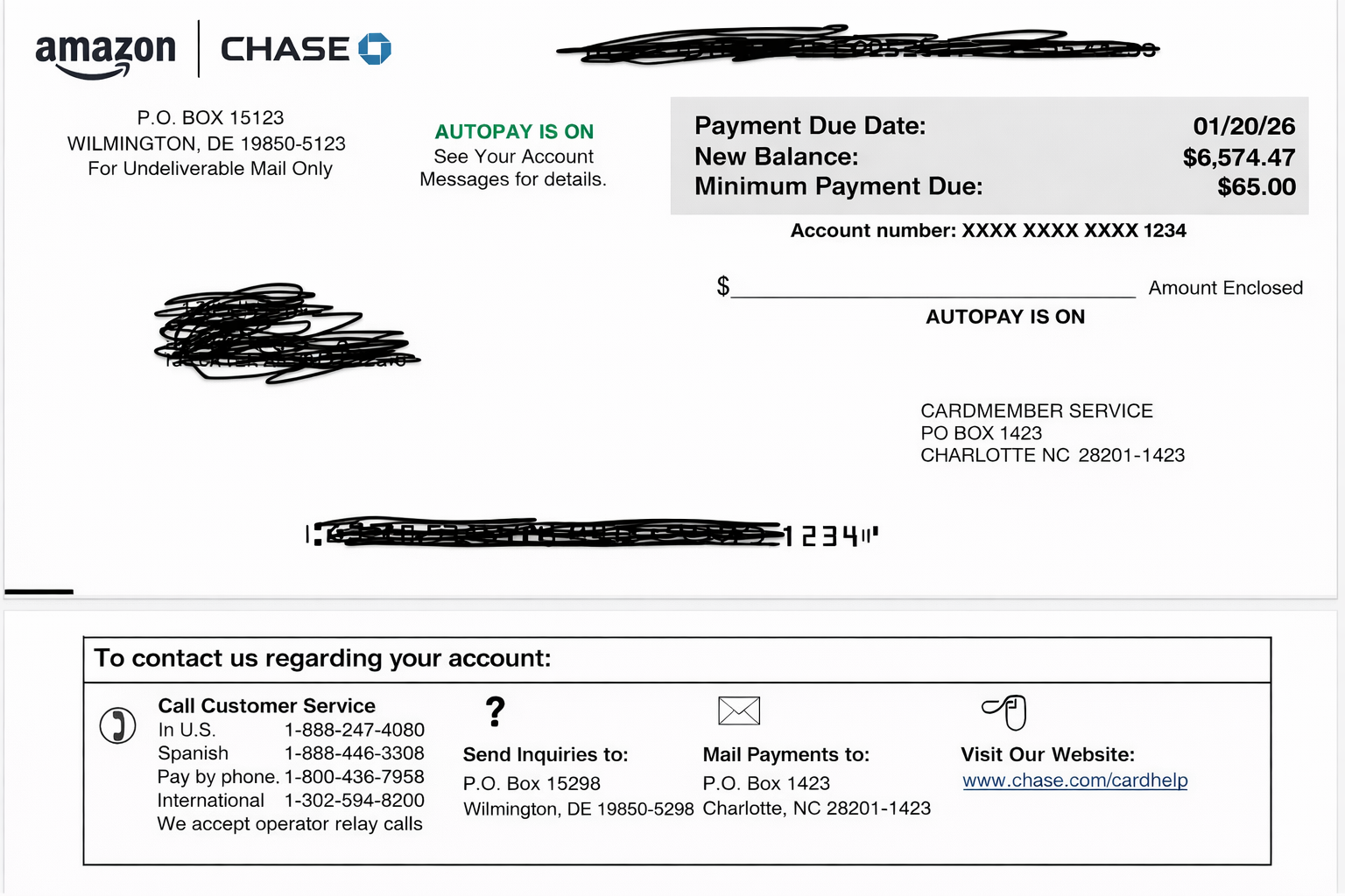 Example of a redacted bank statement PDF with account numbers and personal information masked before uploading to Synceipt
