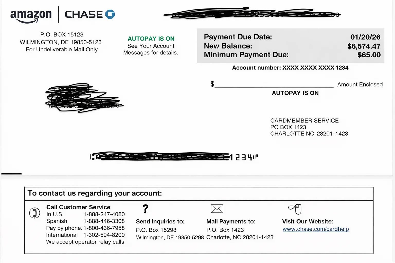 Example of a redacted bank statement PDF with account numbers and personal information masked before uploading to Synceipt